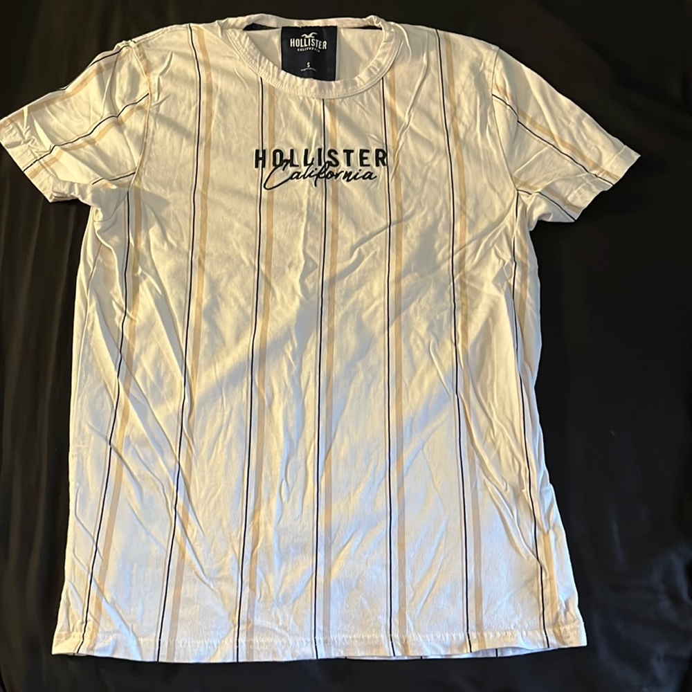 Mens hollister T-shirt, color-white, SIZE SMALL
